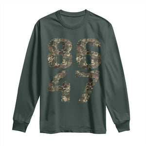 Retro 8647 Long Sleeve Shirt Vintage Camouflage Camo Skull TS10 Dark Forest Green Print Your Wear