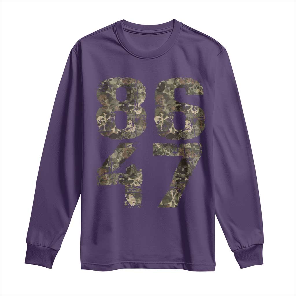 Retro 8647 Long Sleeve Shirt Vintage Camouflage Camo Skull TS10 Purple Print Your Wear