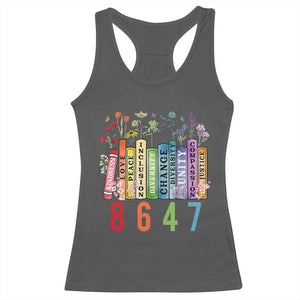 Retro 8647 Racerback Tank Top Equal Rights Book Flower Feminist Women Rights TS10 Dark Heather Print Your Wear