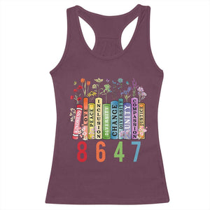 Retro 8647 Racerback Tank Top Equal Rights Book Flower Feminist Women Rights TS10 Maroon Print Your Wear