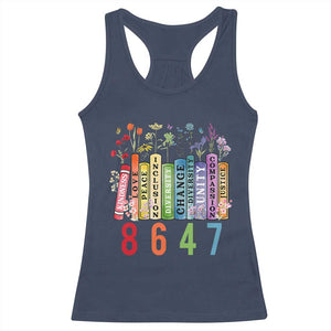 Retro 8647 Racerback Tank Top Equal Rights Book Flower Feminist Women Rights TS10 Navy Print Your Wear