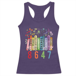 Retro 8647 Racerback Tank Top Equal Rights Book Flower Feminist Women Rights TS10 Purple Print Your Wear