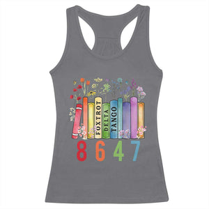 Retro 8647 Racerback Tank Top Foxtrots Delta Tangos Book Flower TS10 Charcoal Print Your Wear