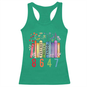 Retro 8647 Racerback Tank Top Foxtrots Delta Tangos Book Flower TS10 Irish Green Print Your Wear