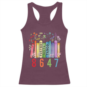 Retro 8647 Racerback Tank Top Foxtrots Delta Tangos Book Flower TS10 Maroon Print Your Wear
