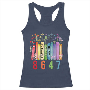 Retro 8647 Racerback Tank Top Foxtrots Delta Tangos Book Flower TS10 Navy Print Your Wear