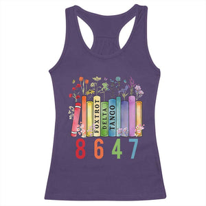 Retro 8647 Racerback Tank Top Foxtrots Delta Tangos Book Flower TS10 Purple Print Your Wear