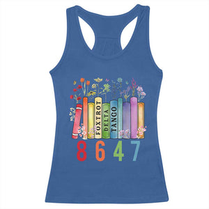 Retro 8647 Racerback Tank Top Foxtrots Delta Tangos Book Flower TS10 Royal Blue Print Your Wear