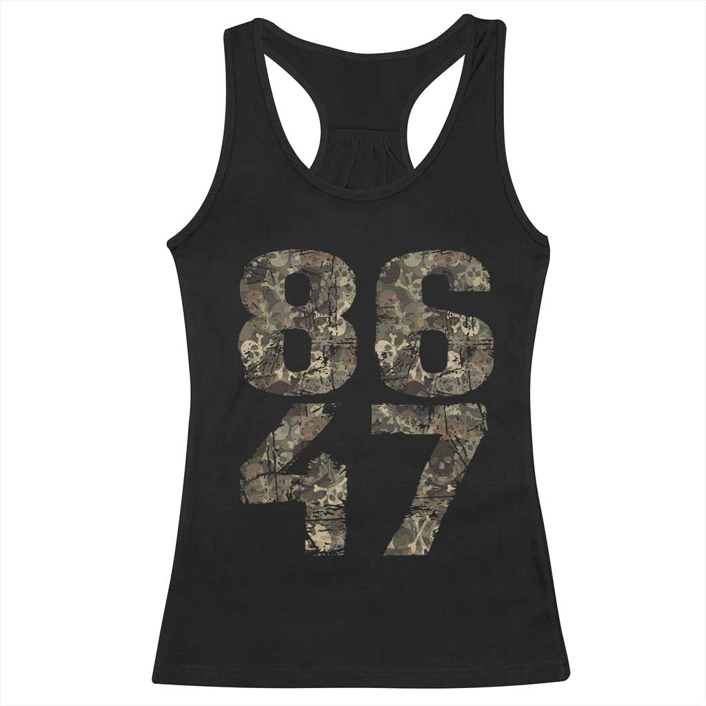 Retro 8647 Racerback Tank Top Vintage Camouflage Camo Skull TS10 Black Print Your Wear