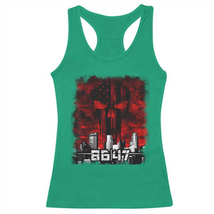 Retro 8647 Racerback Tank Top Vintage USA American Flag Skull TS10 Irish Green Print Your Wear