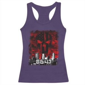 Retro 8647 Racerback Tank Top Vintage USA American Flag Skull TS10 Purple Print Your Wear
