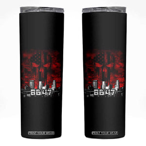 Retro 8647 Skinny Tumbler Vintage USA American Flag Skull TS10 Black Print Your Wear