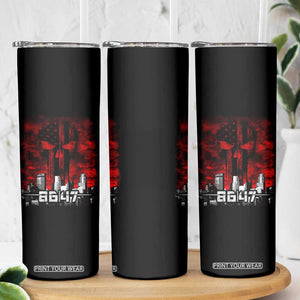 Retro 8647 Skinny Tumbler Vintage USA American Flag Skull TS10 Print Your Wear