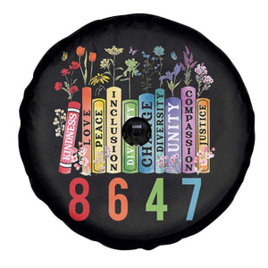 Retro 8647 Spare Tire Cover Equal Rights Book Flower Feminist Women Rights TS10 Print Your Wear