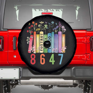 Retro 8647 Spare Tire Cover Foxtrots Delta Tangos Book Flower TS10 Black Print Your Wear
