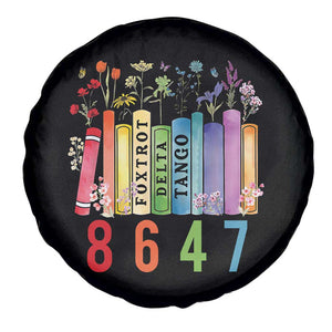 Retro 8647 Spare Tire Cover Foxtrots Delta Tangos Book Flower TS10 Print Your Wear