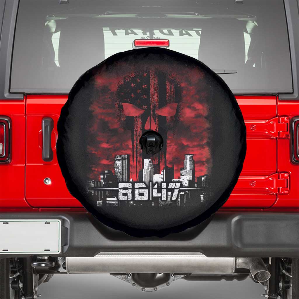 Retro 8647 Spare Tire Cover Vintage USA American Flag Skull TS10 Black Print Your Wear