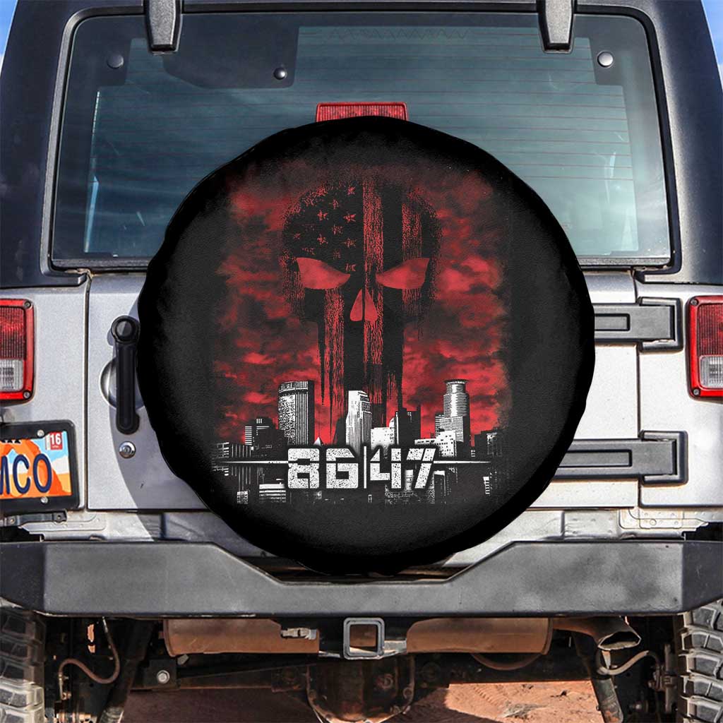 Retro 8647 Spare Tire Cover Vintage USA American Flag Skull TS10 No hole Black Print Your Wear