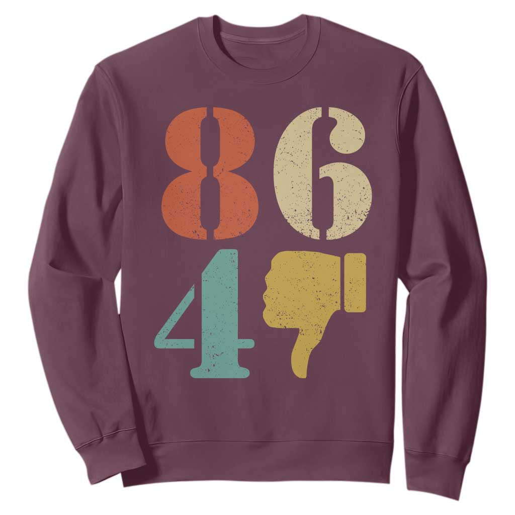 Retro 8647 Sweatshirt Classic Retro Vintage 80s Style TS10 Maroon Print Your Wear