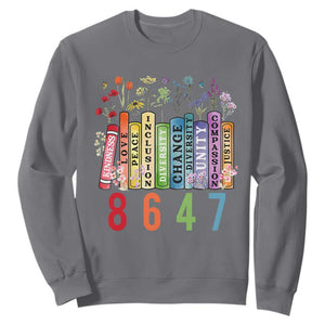 Retro 8647 Sweatshirt Equal Rights Book Flower Feminist Women Rights TS10 Charcoal Print Your Wear