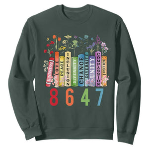 Retro 8647 Sweatshirt Equal Rights Book Flower Feminist Women Rights TS10 Dark Forest Green Print Your Wear