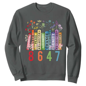 Retro 8647 Sweatshirt Equal Rights Book Flower Feminist Women Rights TS10 Dark Heather Print Your Wear