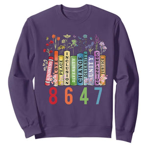 Retro 8647 Sweatshirt Equal Rights Book Flower Feminist Women Rights TS10 Purple Print Your Wear