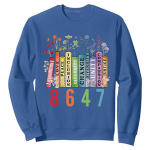 Retro 8647 Sweatshirt Equal Rights Book Flower Feminist Women Rights TS10 Royal Blue Print Your Wear