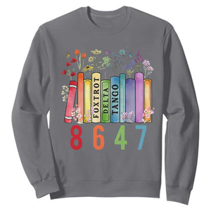 Retro 8647 Sweatshirt Foxtrots Delta Tangos Book Flower TS10 Charcoal Print Your Wear
