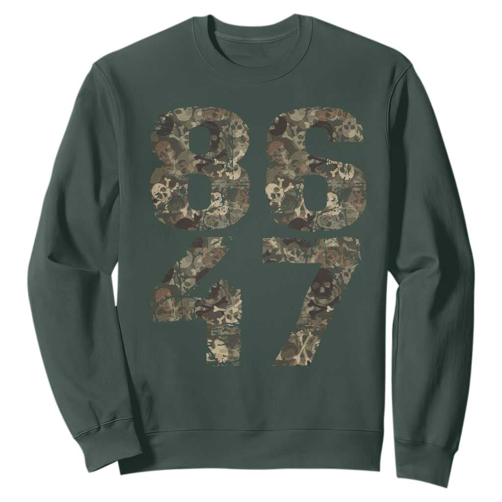 Retro 8647 Sweatshirt Vintage Camouflage Camo Skull TS10 Dark Forest Green Print Your Wear