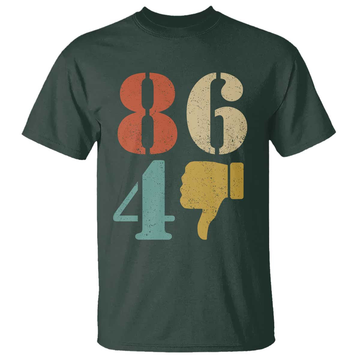 Retro 8647 T Shirt - Classic Retro Vintage 80s Style TS10 Dark Forest Green Print Your Wear