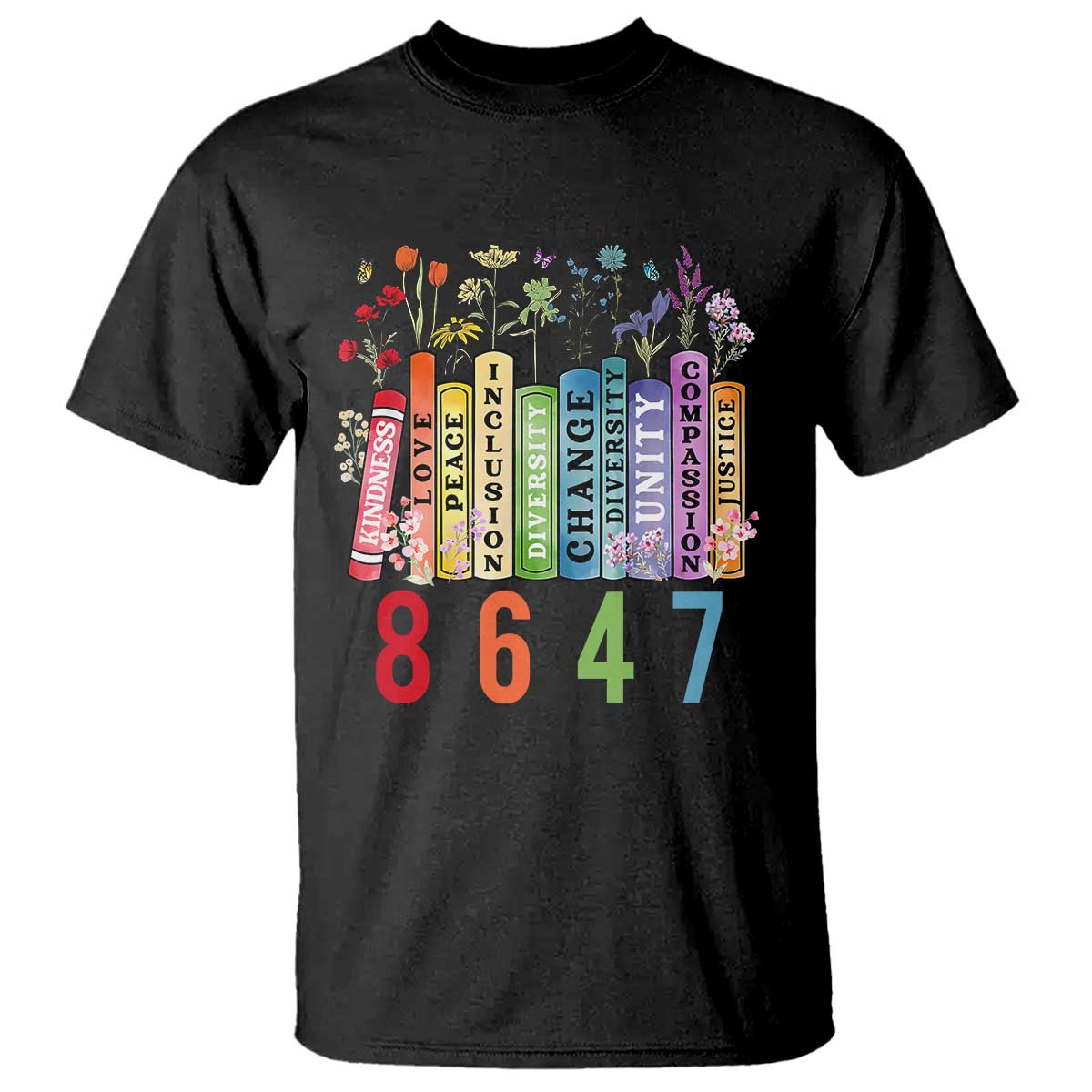 Retro 8647 T Shirt Equal Rights Book Flower Feminist Women Rights TS10 Black Print Your Wear