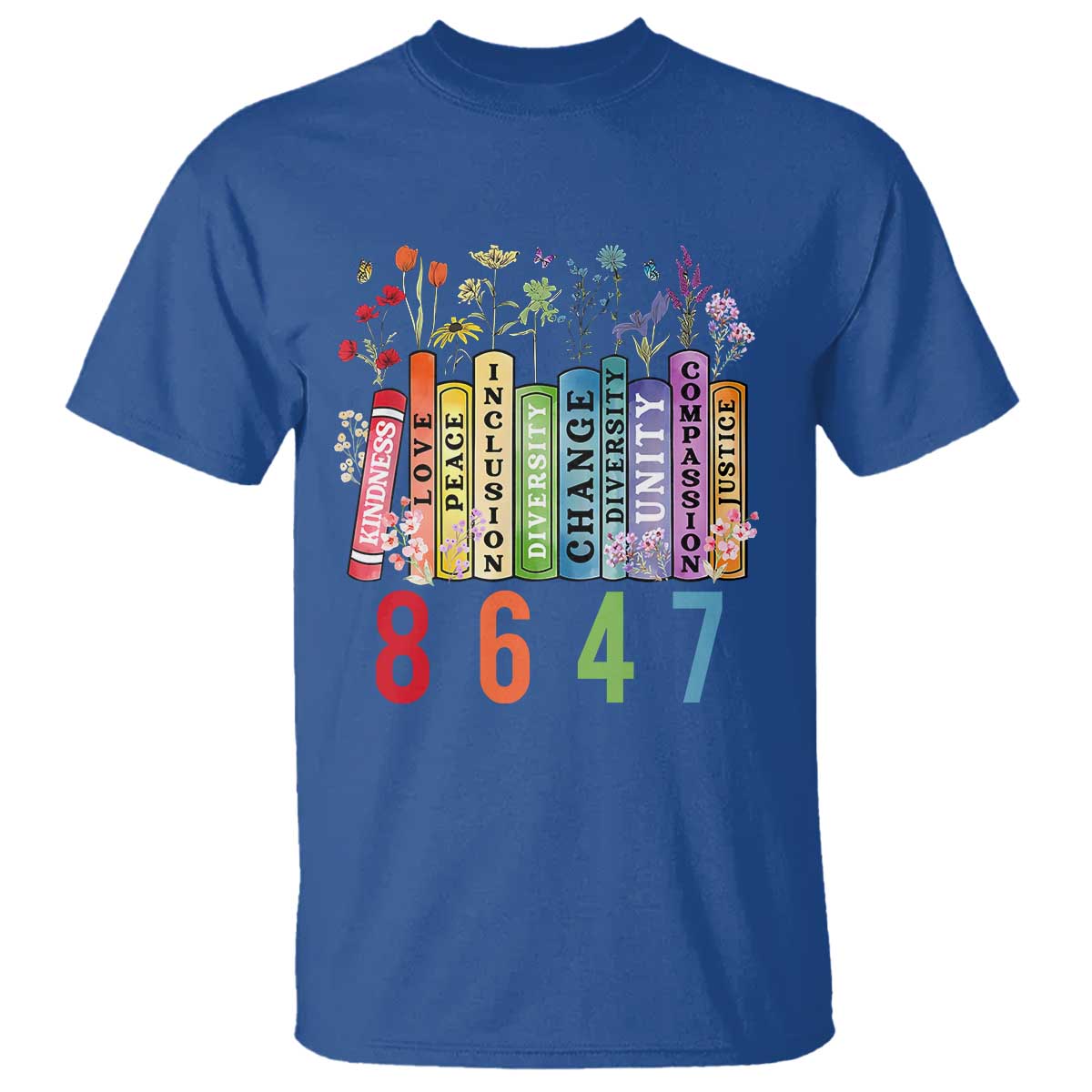 Retro 8647 T Shirt Equal Rights Book Flower Feminist Women Rights TS10 Royal Blue Print Your Wear