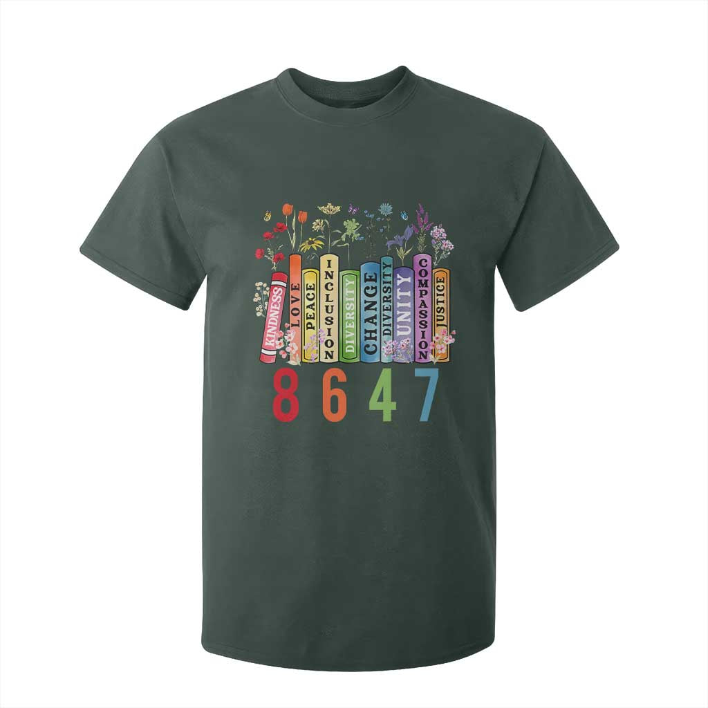 Retro 8647 T Shirt For Kid Equal Rights Book Flower Feminist Women Rights TS10 Dark Forest Green Print Your Wear