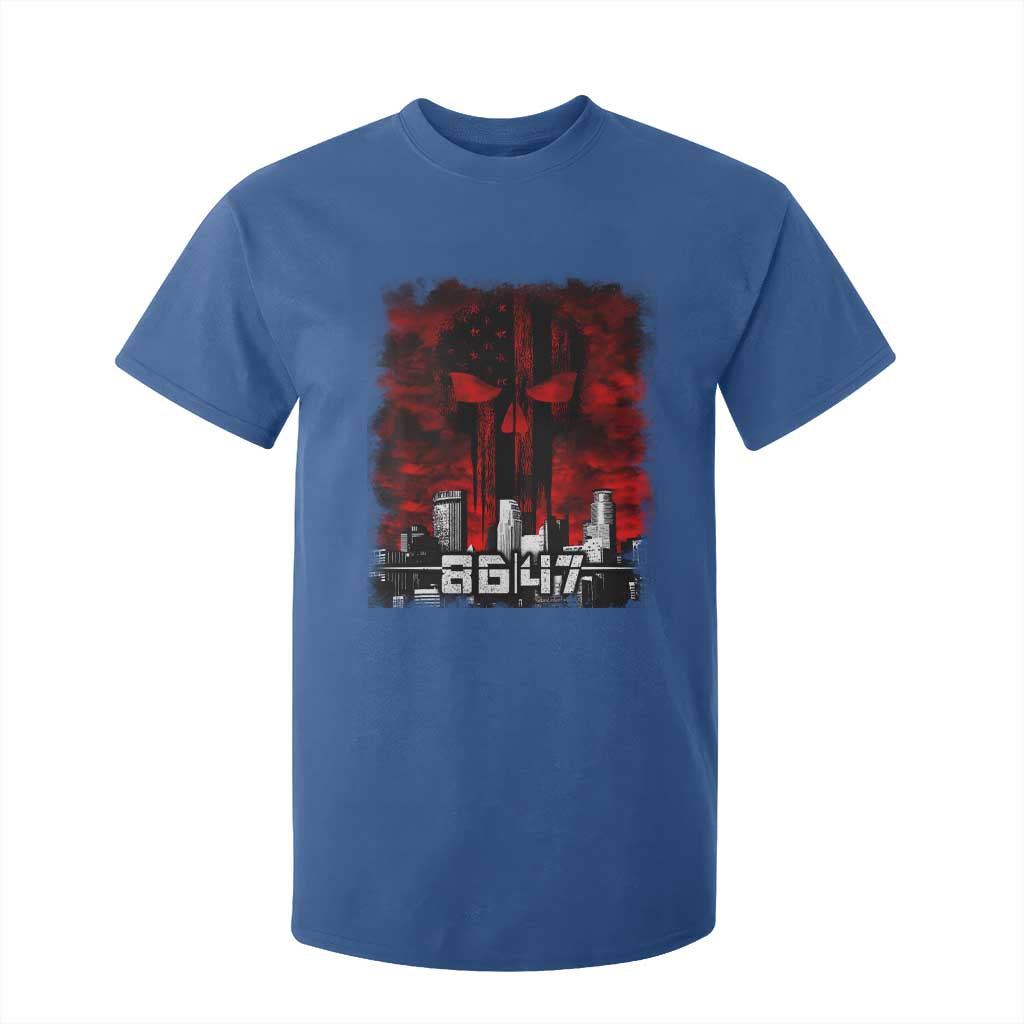 Retro 8647 T Shirt For Kid Vintage USA American Flag Skull TS10 Royal Blue Print Your Wear