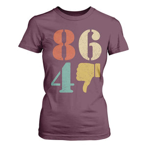 Retro 8647 T Shirt For Women Classic Retro Vintage 80s Style TS10 Maroon Print Your Wear