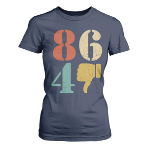 Retro 8647 T Shirt For Women Classic Retro Vintage 80s Style TS10 Navy Print Your Wear