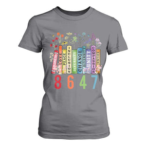 Retro 8647 T Shirt For Women Equal Rights Book Flower Feminist Women Rights TS10 Charcoal Print Your Wear