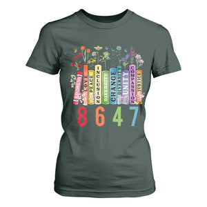 Retro 8647 T Shirt For Women Equal Rights Book Flower Feminist Women Rights TS10 Dark Forest Green Print Your Wear