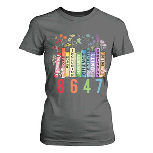Retro 8647 T Shirt For Women Equal Rights Book Flower Feminist Women Rights TS10 Dark Heather Print Your Wear