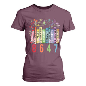 Retro 8647 T Shirt For Women Equal Rights Book Flower Feminist Women Rights TS10 Maroon Print Your Wear