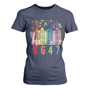 Retro 8647 T Shirt For Women Equal Rights Book Flower Feminist Women Rights TS10 Navy Print Your Wear