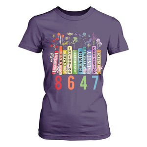 Retro 8647 T Shirt For Women Equal Rights Book Flower Feminist Women Rights TS10 Purple Print Your Wear