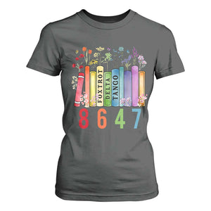 Retro 8647 T Shirt For Women Foxtrots Delta Tangos Book Flower TS10 Dark Heather Print Your Wear