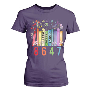 Retro 8647 T Shirt For Women Foxtrots Delta Tangos Book Flower TS10 Purple Print Your Wear