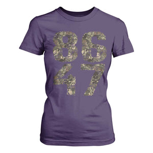 Retro 8647 T Shirt For Women Vintage Camouflage Camo Skull TS10 Purple Print Your Wear
