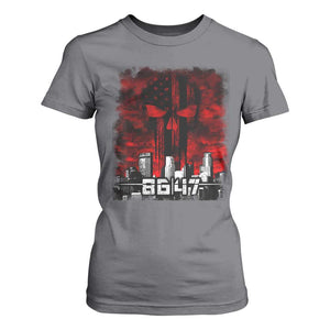 Retro 8647 T Shirt For Women Vintage USA American Flag Skull TS10 Charcoal Print Your Wear