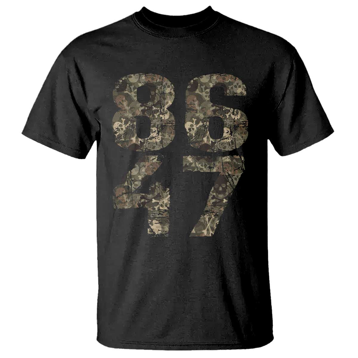 Retro 8647 T Shirt Vintage Camouflage Camo Skull TS10 Black Print Your Wear