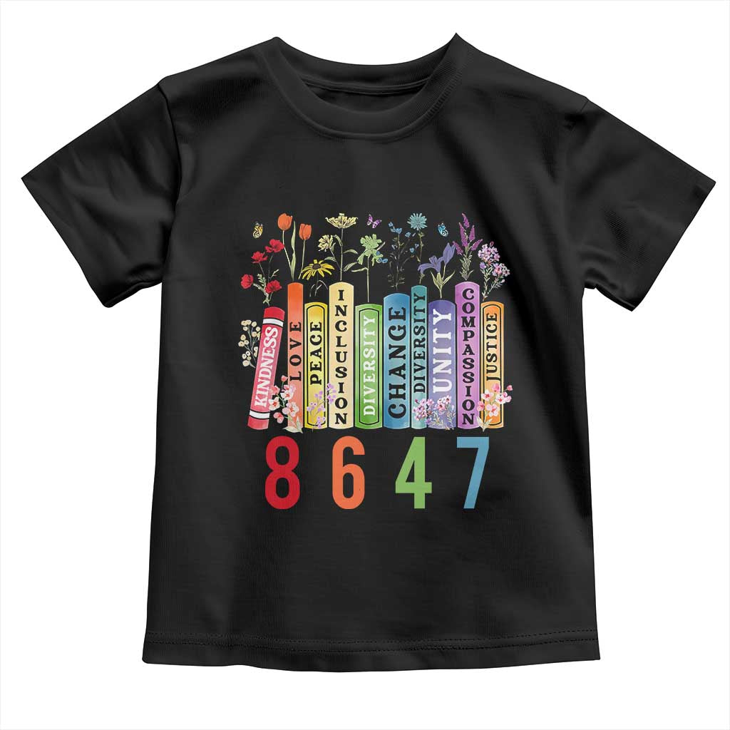 Retro 8647 Toddler T Shirt Equal Rights Book Flower Feminist Women Rights TS10 Black Print Your Wear