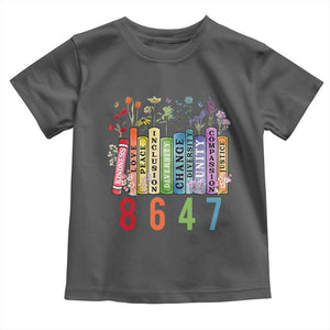 Retro 8647 Toddler T Shirt Equal Rights Book Flower Feminist Women Rights TS10 Dark Heather Print Your Wear